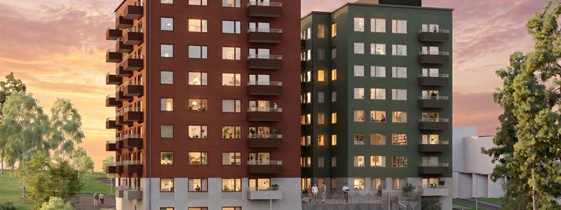 Bonava har tecknat avtal med Heimstaden Bostad om förvärv av byggklar mark i Skogås i Huddinge. Fotograf: LOCAL Architects Bonava