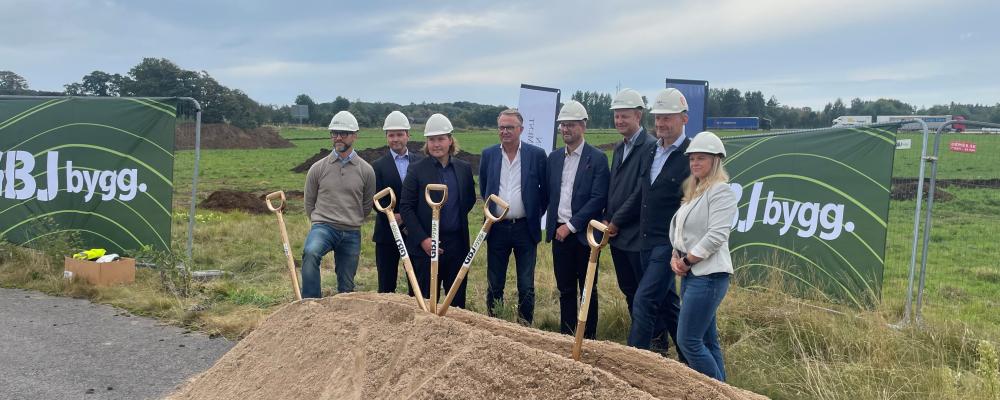 Första spadtaget för Grimsholm Innovation Center. Pressbild: GBJ Bygg AB