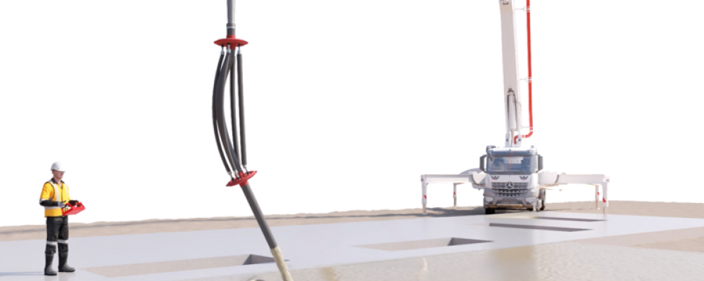 Visualisering av pumpslangsrobot. BILD: Centrum för Byggrobotik