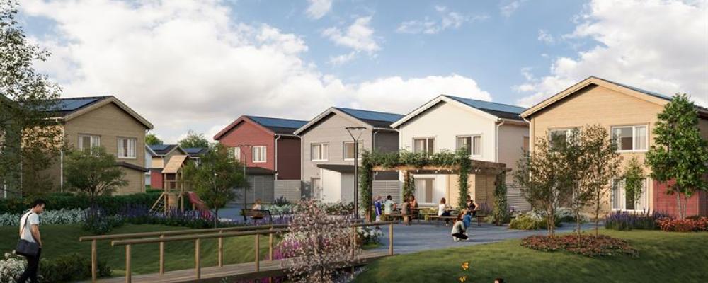 Bonava Fjärilshusen. Pressbild: Bonava Visualisering