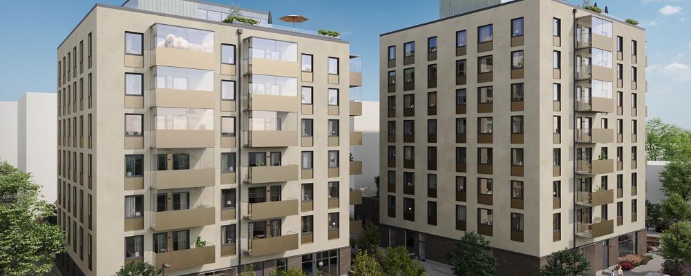 Illustration Brf Kopparvalvet i Västerås. Pressbild: Riksbyggen