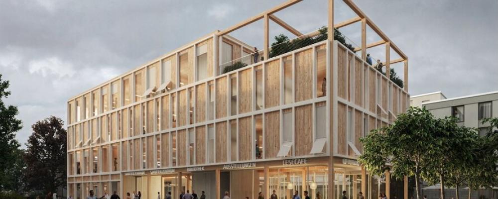 Puiseauxplatz i stadsdelen Nieder-Roden i Rodgau, där ett nytt stadsdelscentrum planeras. Bild: Arkitekterna Osterwold-Schmidt.