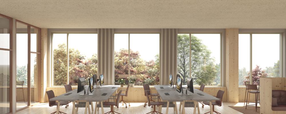 I fastigheten tillämpas ett aktivitetsbaserat och flexibelt arbetssätt. Foto: CF Möller Architects