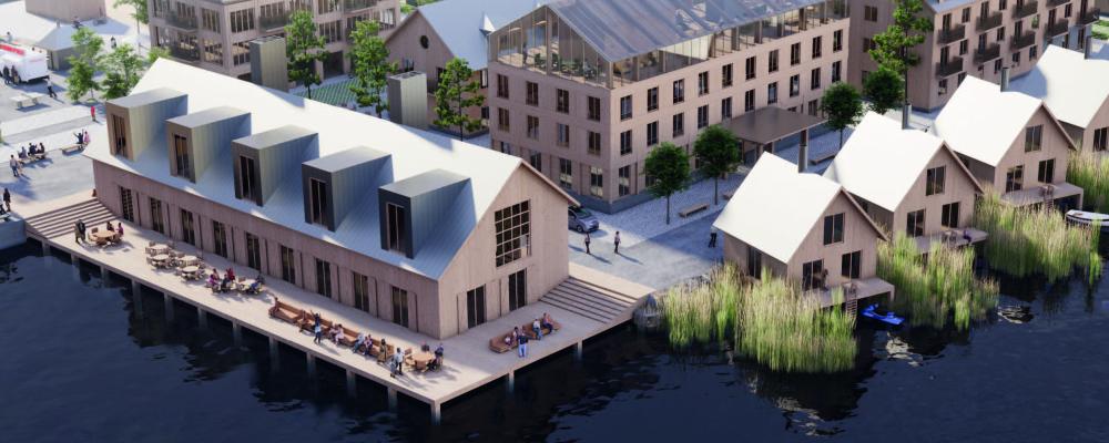 Visionen om Norra hamnen i Pietå. 
Visionsskisser: Forsgren Etzler / Kolbe Arkitektur / Outer Space Arkitekter