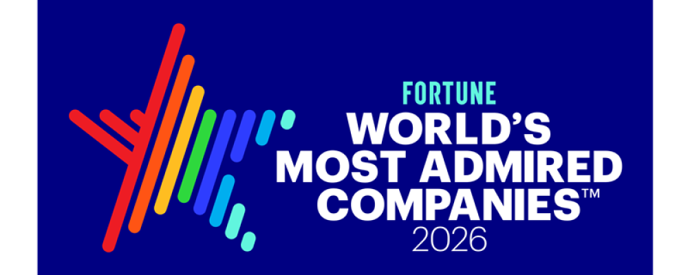 Fortune logga 2026. Skanska utsett till ett av världens mest beundrade företag av Fortune. Pressbild: Fortune