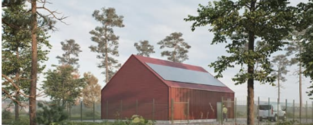 NCC har fått i uppdrag av Gnesta kommun att bygga två industribyggnader för ett nytt vattenförsörjningssystem i Gnesta. Bild: Gatun Arkitekter