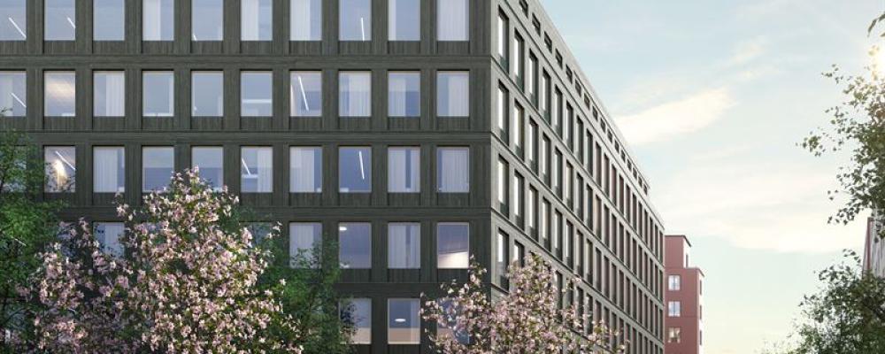 Hjärtat exteriör fr parken. Illustration: Krook & Tjäder