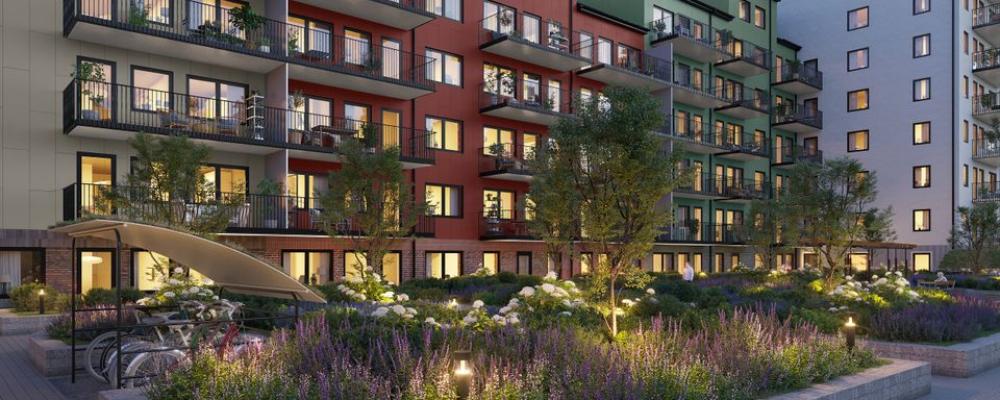 Vy från gården. Visionsbild. Studio Ekberg