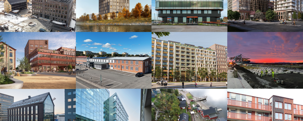 Kollage finalister hållbart samhällsbyggande. Pressbild: Sweden Green Building Council