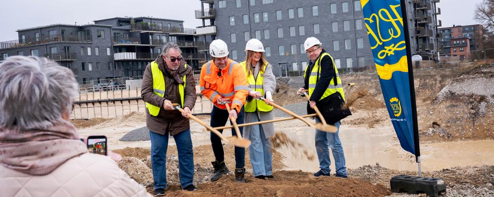 Första spadtaget HSB brf Krita.  Pressbild: HSB Malmö