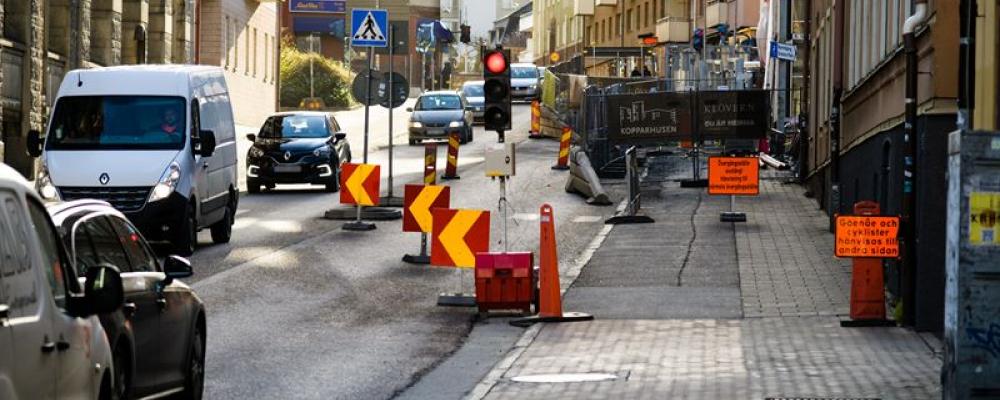 Ombyggnation på Kungsgatan i Norrköping. Fotograf: Thor Balkhed