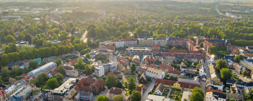Översiktsbild på Lund.  Pressbild: Lunds kommun