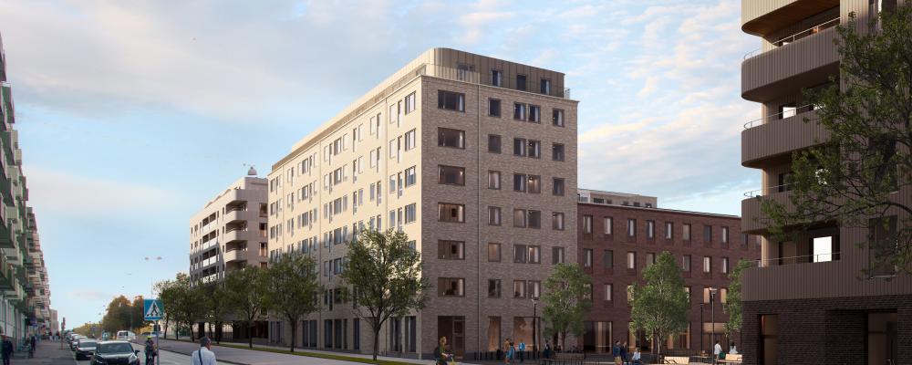 Mira, studentbostäder i Göteborg. Illustration: Sweco