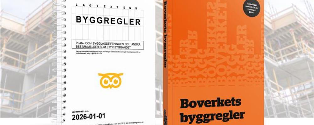 Böcker från Boverkets Byggregler. Pressbild: Svensk Byggtjänst