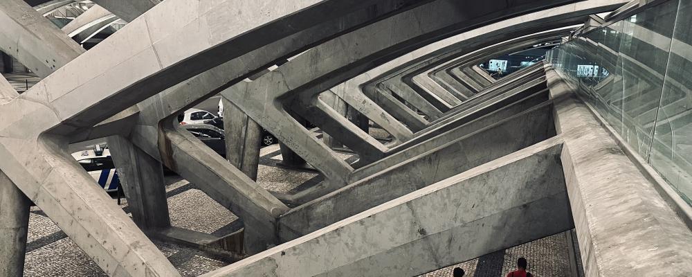 Betongkonstruktion (Oriente tågstation i Lissabon, Santiago Calatrava, byggår 1998). Foto: Jan Suchorzewski