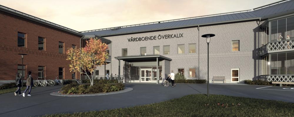 Illustration över det nya särskilda boendet med 70 platser i Överkalix. Pressbild: Riksbyggen