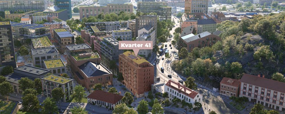 Översiktsbild Forsåker, Jutabo kvarter 41.

Visionsbild: TMRW och Mölndala Fastighets AB