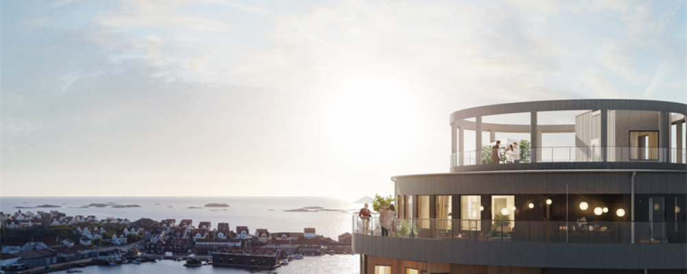 Peab Havtornet illustration över takterassen. Pressbild: Peab Projektutveckling