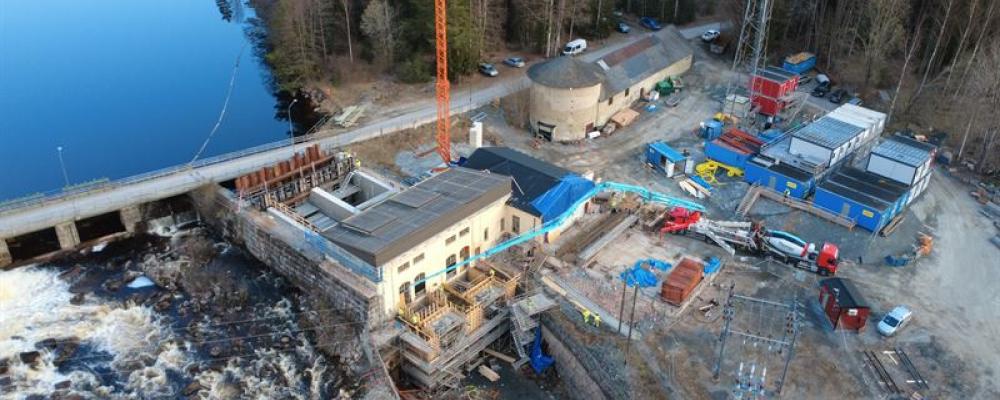 Rockesholms vattenkraftstation. Pressbild: NCC