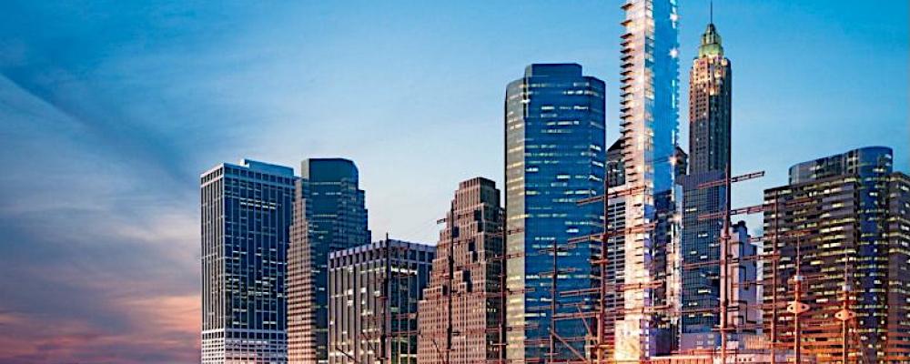 Seaport Residences vid 161 Maiden Lane i New York. Högsta huset i bilden. Ritad av Hill West Architects. Bild: Hill West Architects.