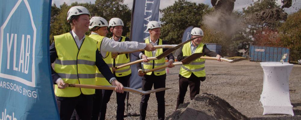 Första spadtaget för Panattoni Park Mölnlycke. Pressbild: Panattoni Sweden