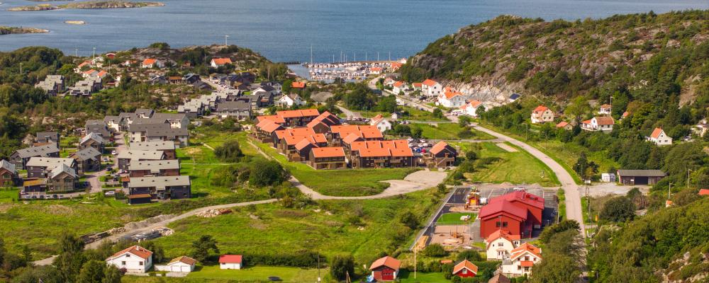 OBOS har förvärvat mark med färdig detaljplan i Tjuvkil, väster om Kungälv utanför Göteborg. Pressbild: OBOS