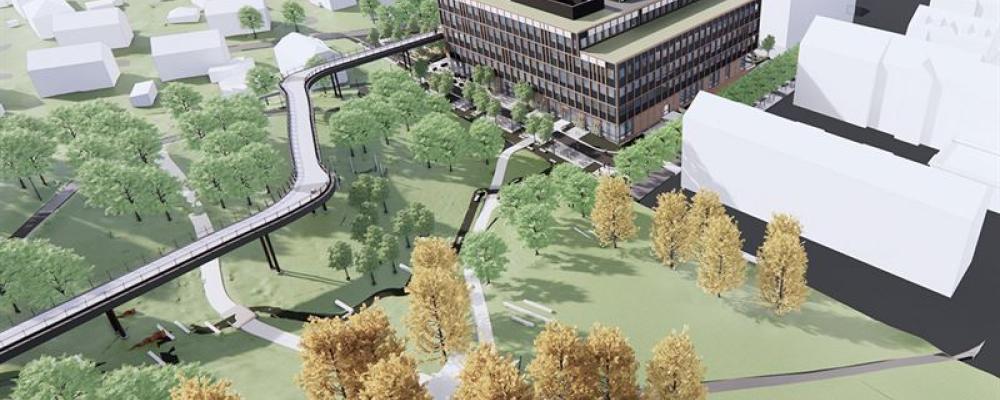 Universitetsbyggnad i Trondheim. Pressbild: Skanska