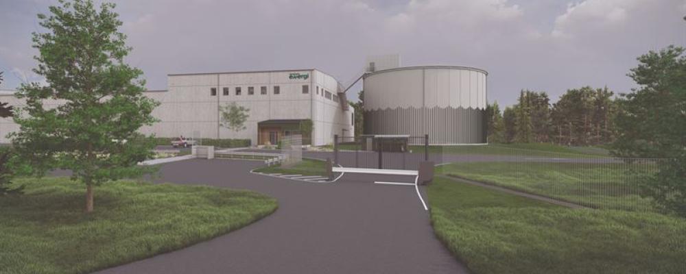 Ytvattenverk vid Långasjön i Karlshamns kommun. Illustration: Karlshamn Energi  Pressbild: Peab