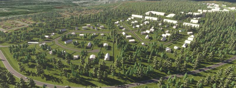 Översiktsbild Pitholmshöjden. Visionsskiss: Norconsult