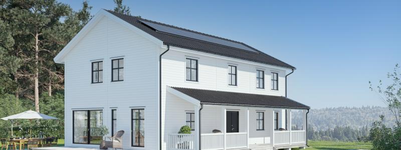 Hus i Färjestaden på Öland. Foto: Hjältevadshus
