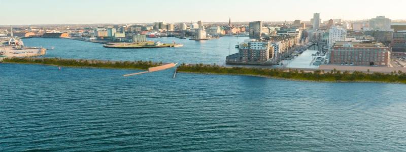 Visionsbild över en av förslagen, en akvedukt som leder ner vägtrafiken under en vattenpassage. Bild: Norconsult