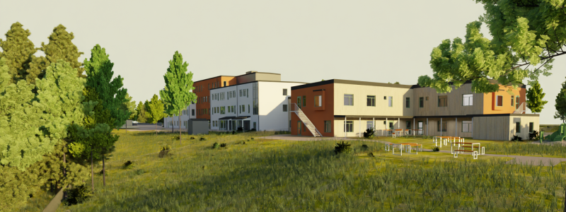Tullholmen kvarter 1 omfattar bostäder, en Coopbutik och andra kommersiella ytor, samt parkeringsplatser. Enligt Löfberg Fastigheter 
beräknas området stå färdigt i november/december 2022. Illustration WE360.