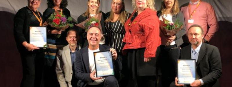 Vinnarna från Familjebostäder, Kopparstaden och Skellefteåbostäder. Foto: Sveriges Allmännytta