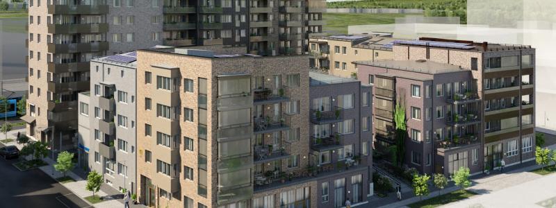 HSB brf Sjöstenen med 84 bostadsrätter på Skeppsbron i centrala Jönköping. Foto: HSB