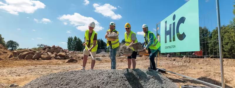 Det första spadtaget har tagits för Konvojen Bäckaslöv – Fagnes nya bostadsprojekt i centrala Växjö. Pressbild: Fagnes AB