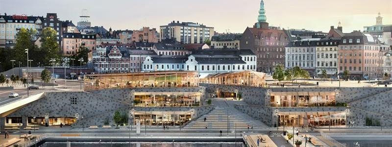Mälarterrassen, Slussen. Illustration: Atrium Ljungberg