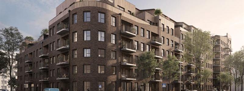Utvändig I Brf Saltäng Norrköping. Illustration: Peab