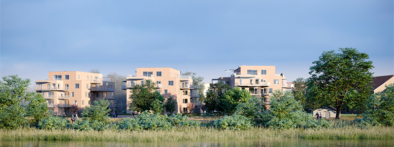 HSB brf Sjöängen. Arkitekt: Sweco Architects. Visualisering: Studio Superb