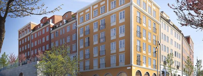 Idag startar Wallenstam nybyggnationen av det 20-tals klassicistiska kvarteret Nacka Grace mitt i hjärtat av Centrala Nacka. Foto: Wallenstam