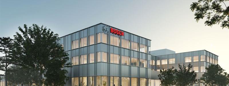 Så här kommer det nya kontorshuset för Bosch att se ut när det står klart 2026. Illustration: DesignGroupArchitects