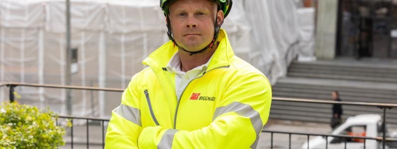 Johan Torstensson Aas, arbetsmiljöansvarig ombudsman. Pressbild: Byggnads
