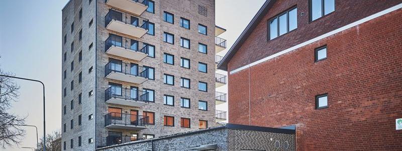 Kungsörnen, ett projekt där kunden Helsingborgshem framgångsrikt ställt funktionskrav vid upphandlingen för att nå låg klimatpåverkan. Foto: NCC