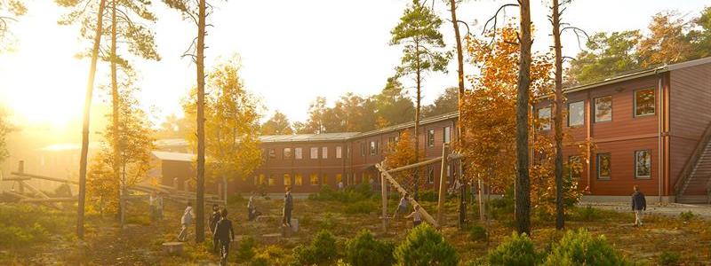 Renderingsbild av nya skolan i Vaggeryd. Foto: Parmaco