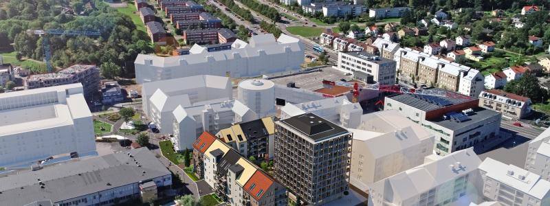 Översiktsbild av Selma Stad, som när alla etapper är färdigbyggda kommer att omfatta cirka 4000 nya bostäder. Illustration Egnahemsbolaget