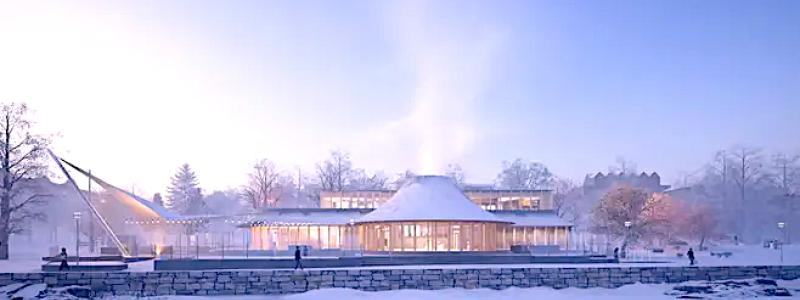 En illustration som visar planerna för ombyggnationen av Café Ursula. Bild: Avarrus Arkkitehdit