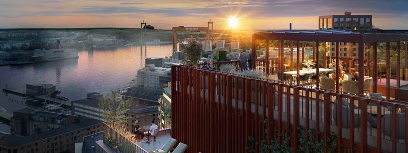 Brf Celsius. Visualiseringsbild: Peab Bostad