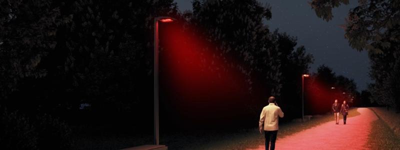 Biological Red är en ljusprofil som de flesta djur och insekter inte störs av. Foto/renderingar Selux