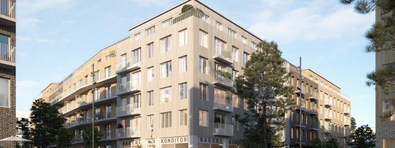 Kvarteret Rödalen byggs i populära Norrtälje Hamn.