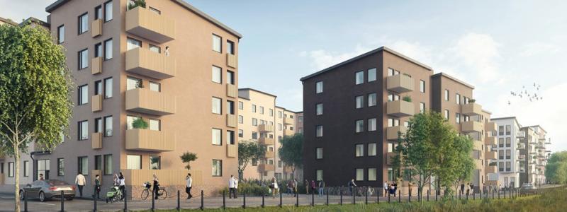 De nya kvarteren med hyreslägenheter är en del av omvandlingen av Bromstens industriområde till den nya stadsdelen Bromstensstaden.