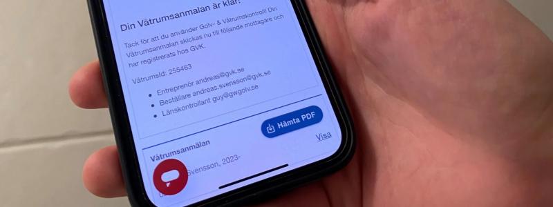 Genom att lämna våtrumsanmälan i tid bidrar de GVK-auktoriserade företagen till att upprätthålla konceptets unika kontrollverksamhet.